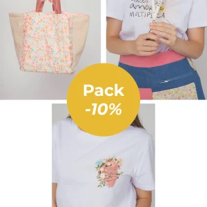 Pack Bolso Bambú + Camiseta Florecer + Lanyard Personalizado