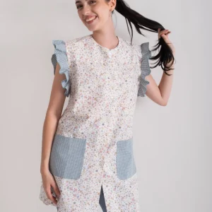 Bata sin mangas Flor de Loto Turquesa